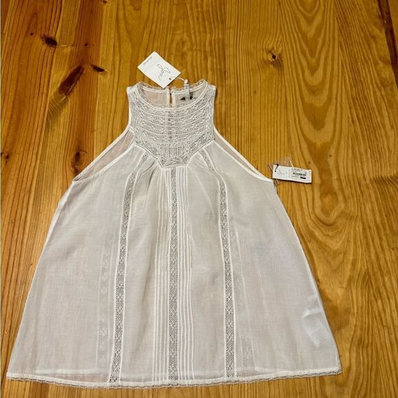 NWT Joie Women Size XS Seta Tank Porcelain Lace Boho High Neck Sheer Femme - Picture 4 of 11